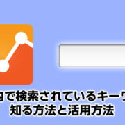 サイト内で検索されているキーワードを知る方法とレポートの見方 [Googleアナリティクスの使い方]